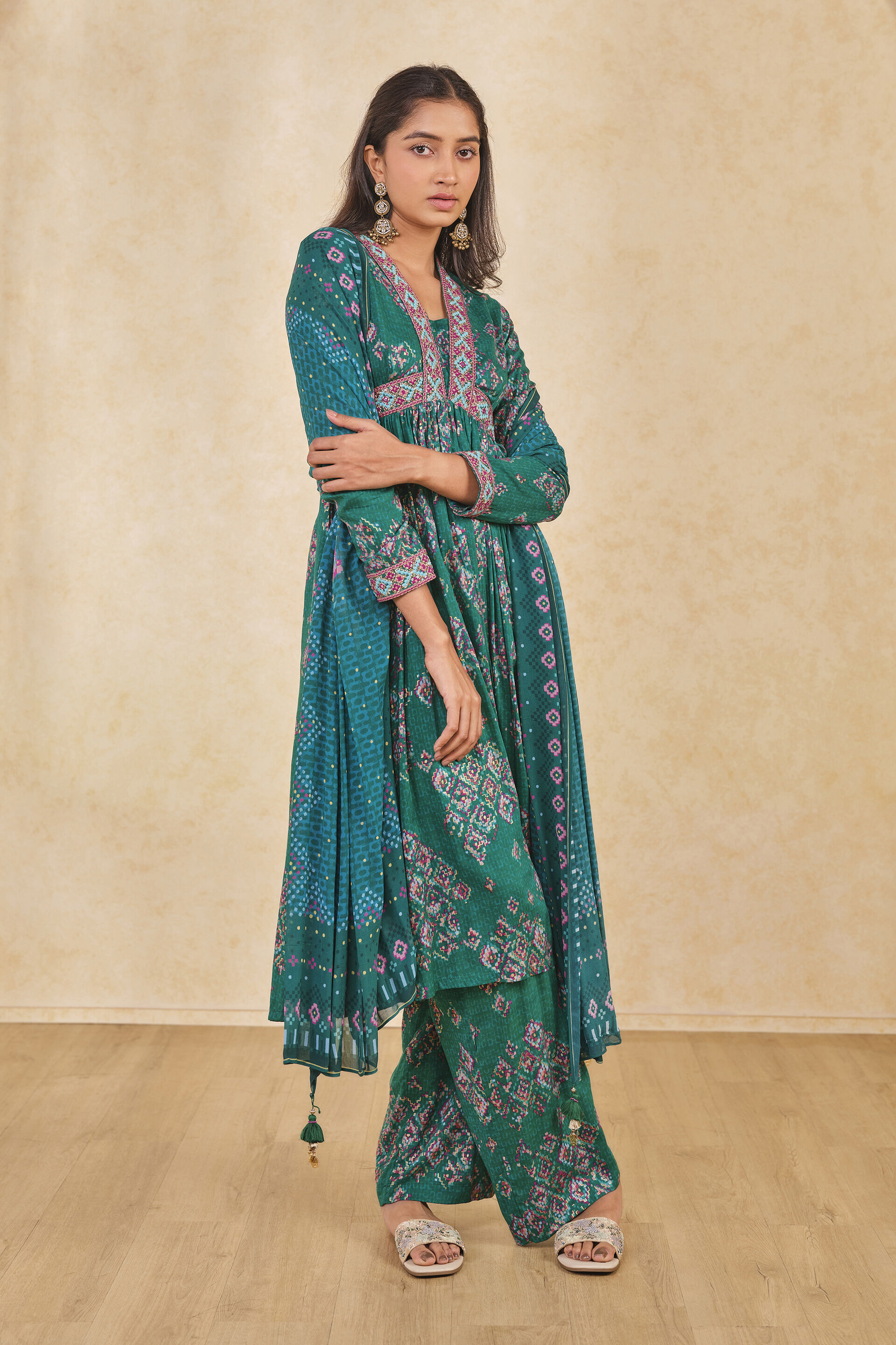 The Sukoon Kurta Set, Green, image 2